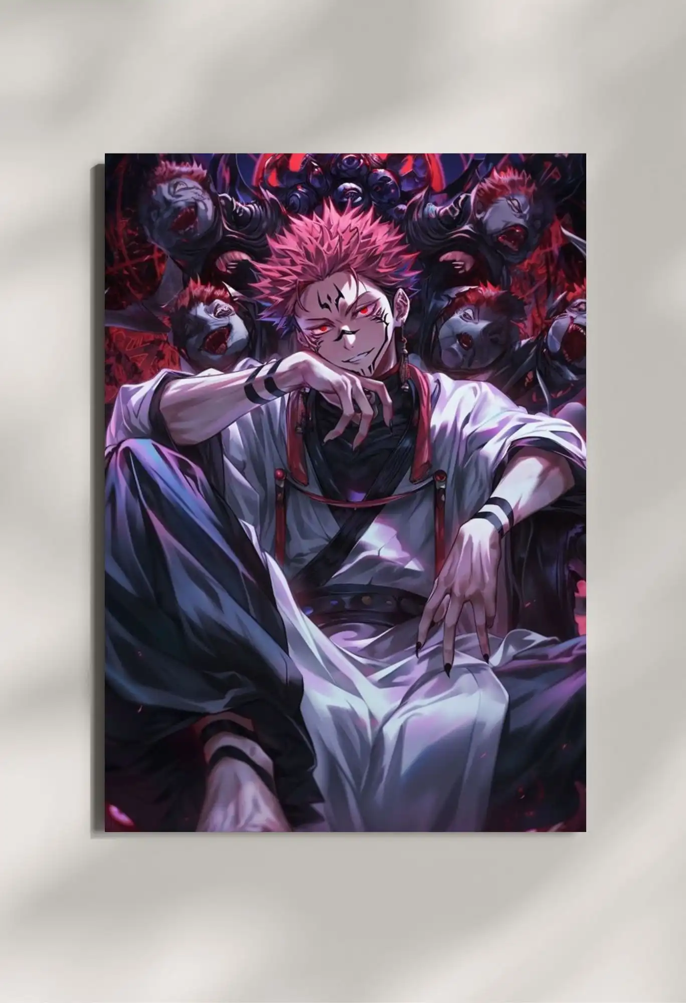 wall mounted jujutsu kaisen metal poster