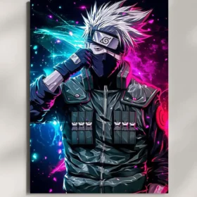 wall mounted kakashi hatake anime metal poster
