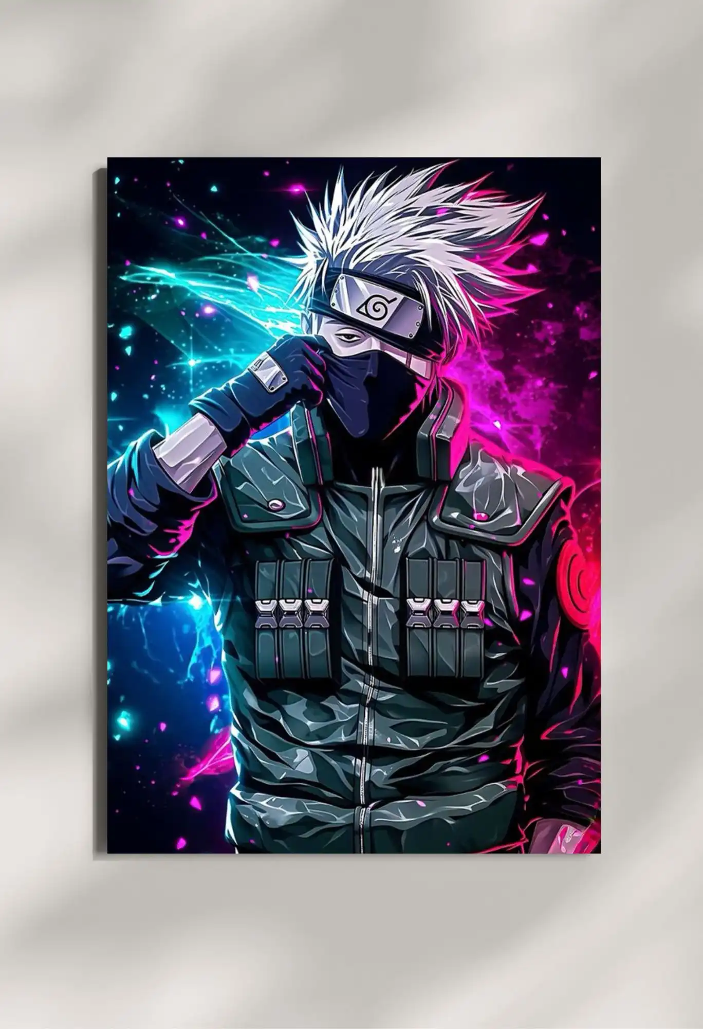 wall mounted kakashi hatake anime metal poster