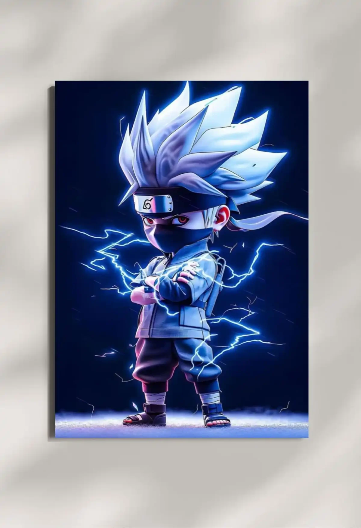 wall mounted kakashi lightning style chibi metal poster