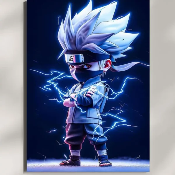 wall mounted kakashi lightning style chibi metal poster