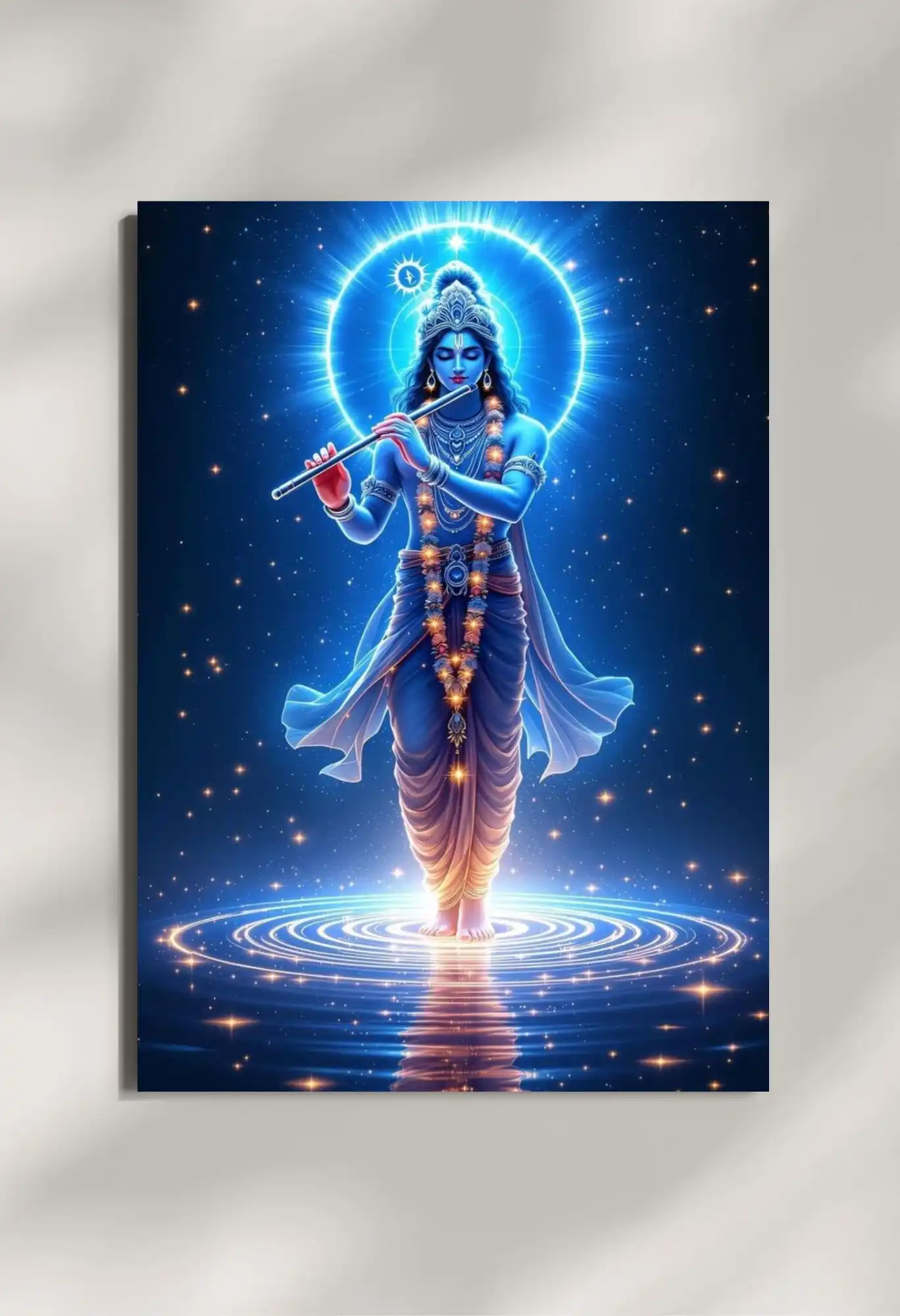wall mounted kanha ji metal poster