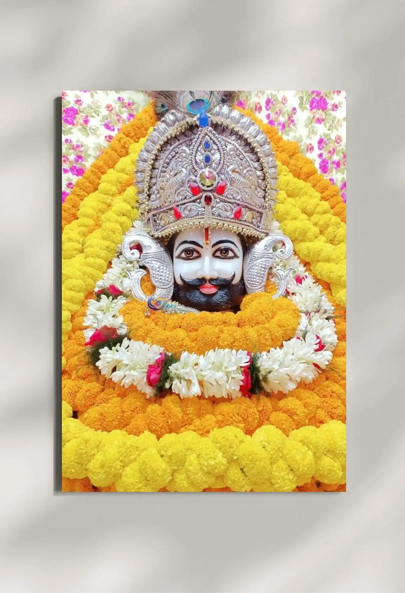 wall mounted khatu shyam maharaj metal poster