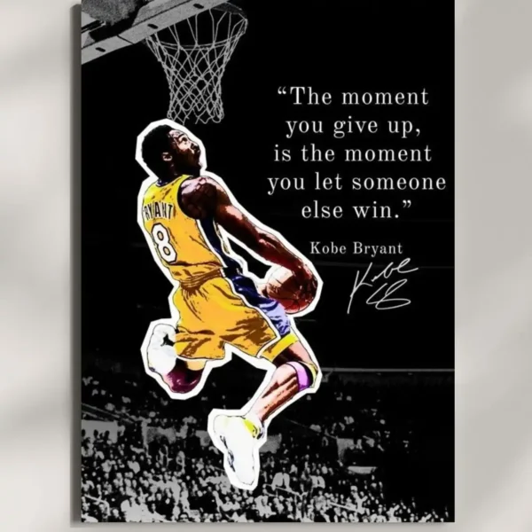 wall mounted kobe bryant quote metal poster