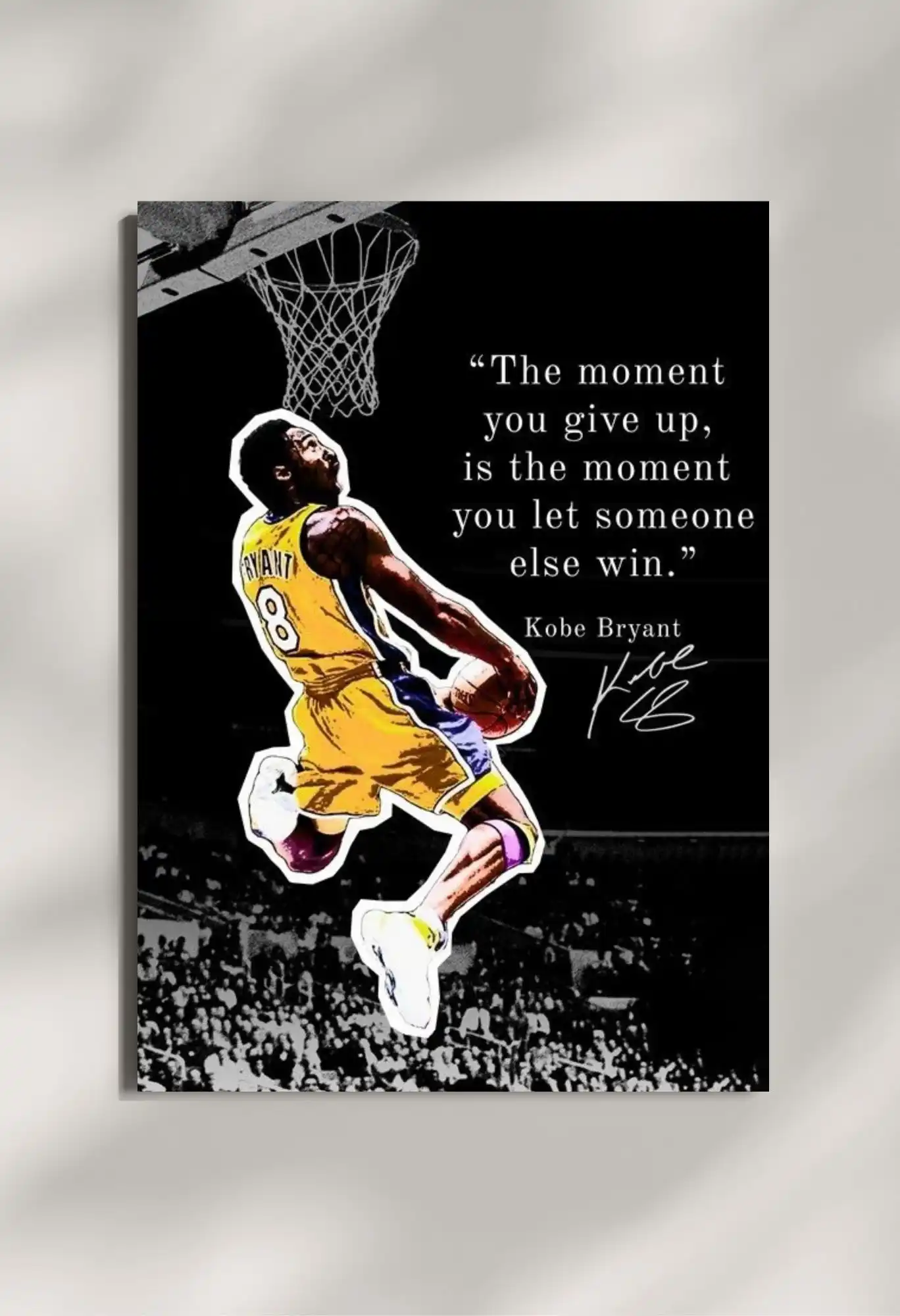 wall mounted kobe bryant quote metal poster