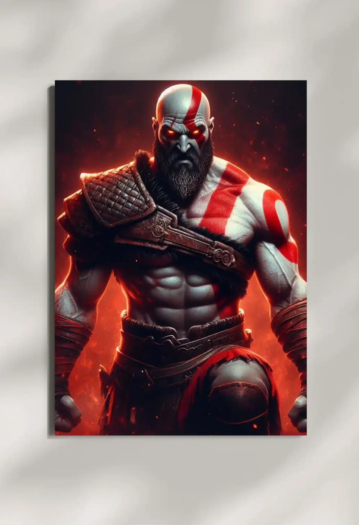 wall mounted kratos god of war metal poster