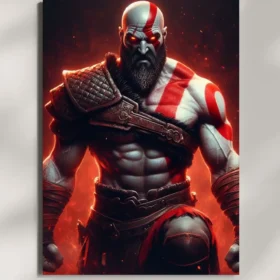 wall mounted kratos god of war metal poster