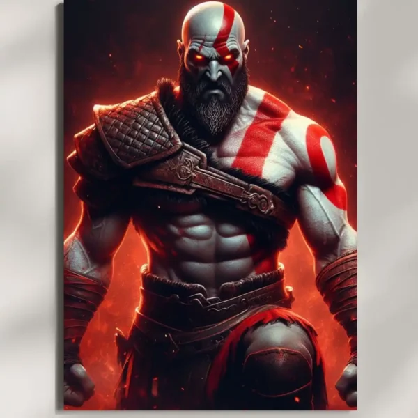 wall mounted kratos god of war metal poster