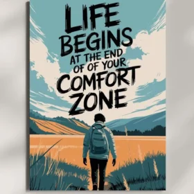 wall mounted life begins quote metal poster