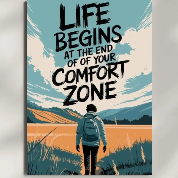 wall mounted life begins quote metal poster