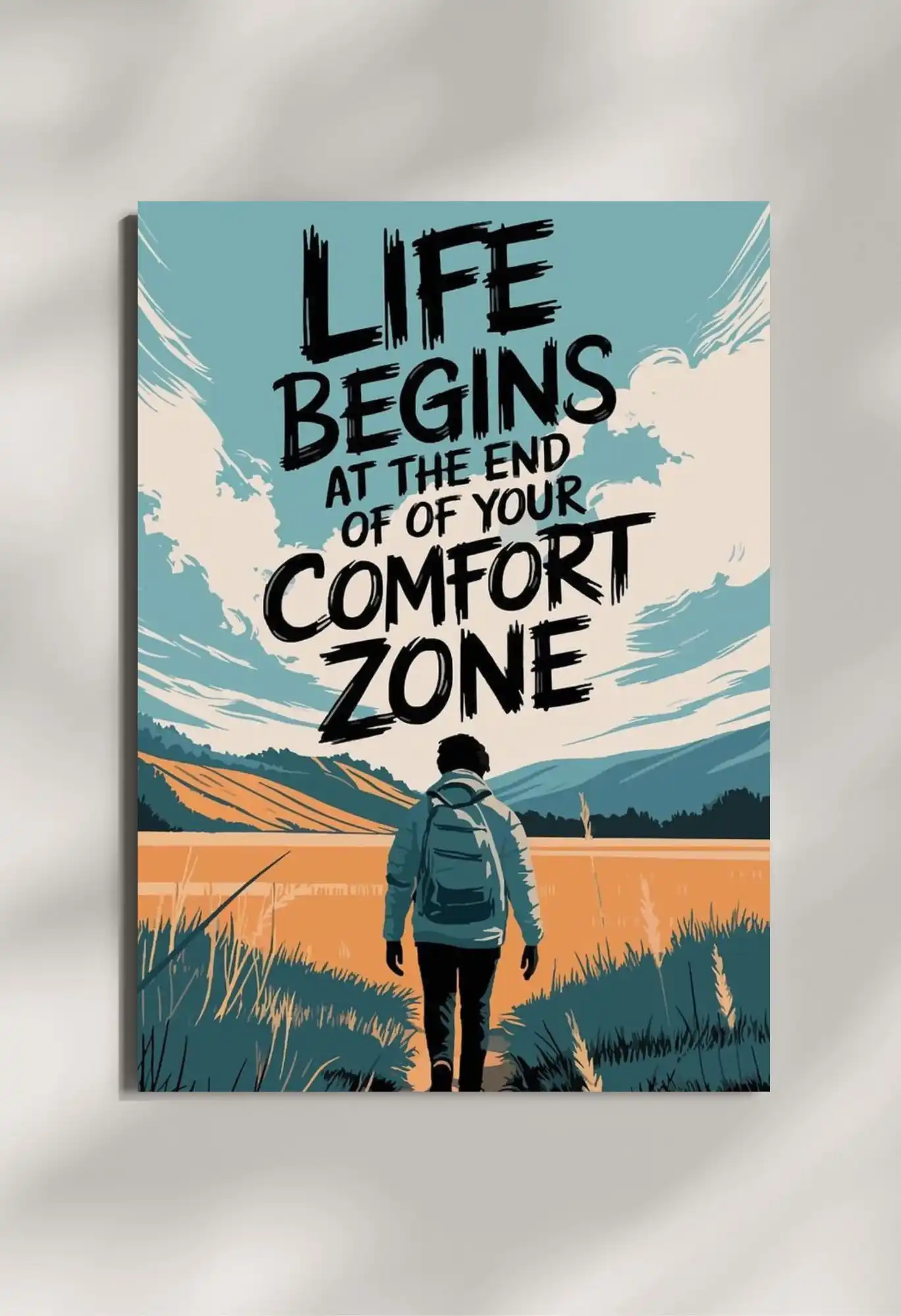 wall mounted life begins quote metal poster