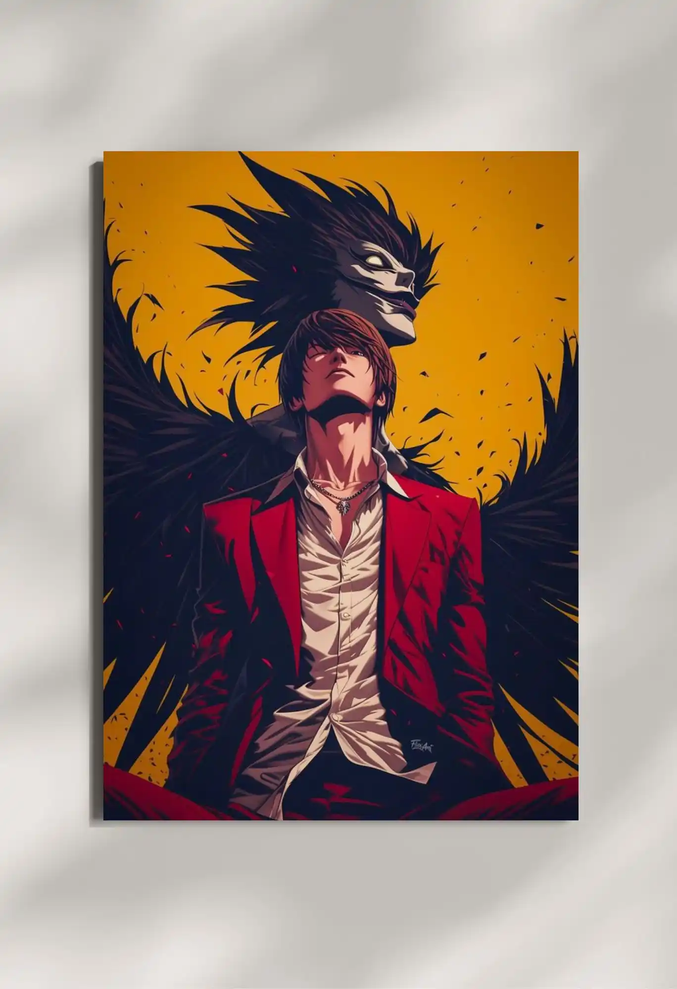 wall mounted light yagami death note metal poster