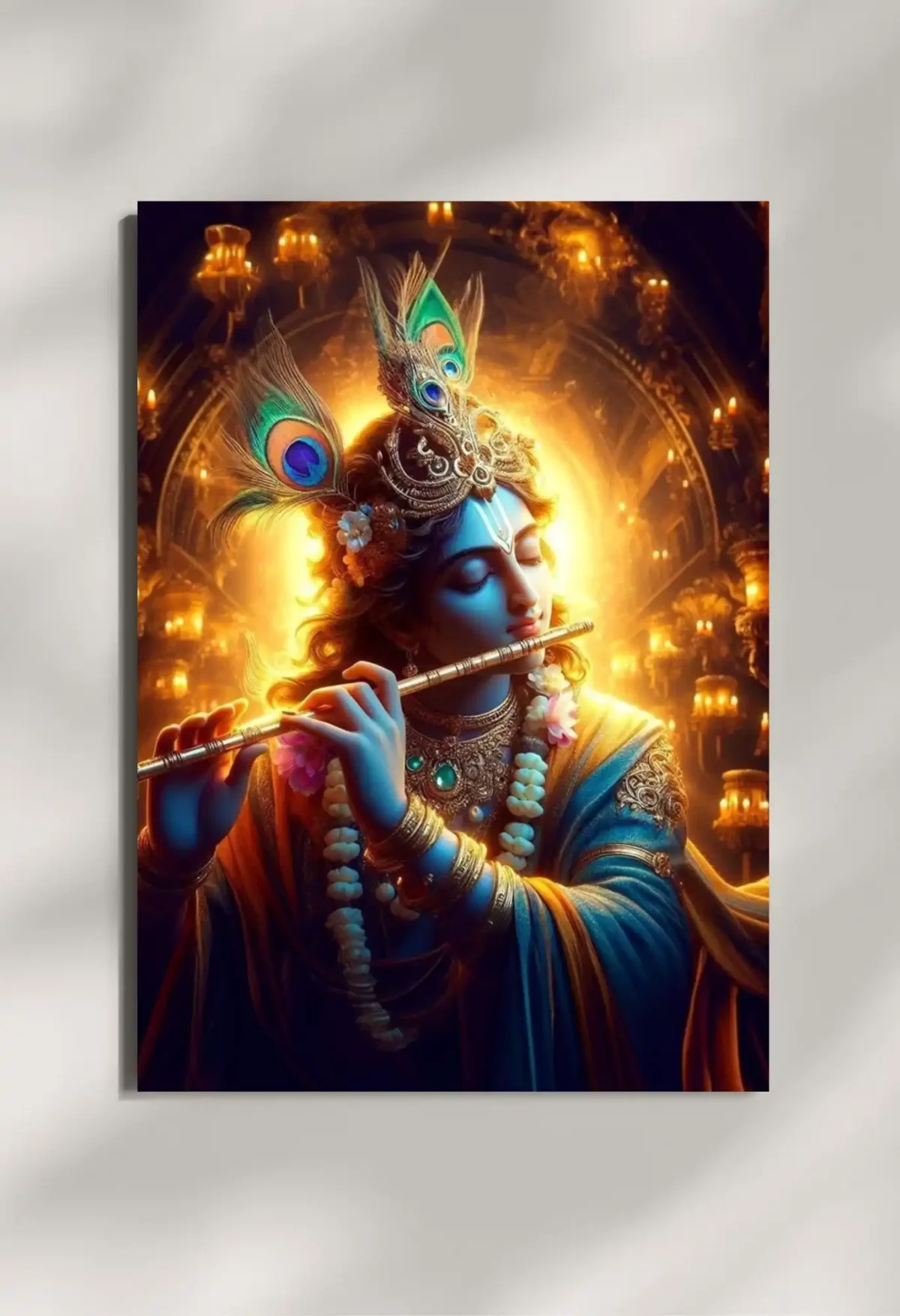wall mounted lord krishna metal poster wall mounted lord krishna metal poster