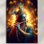 wall mounted lord krishna metal poster