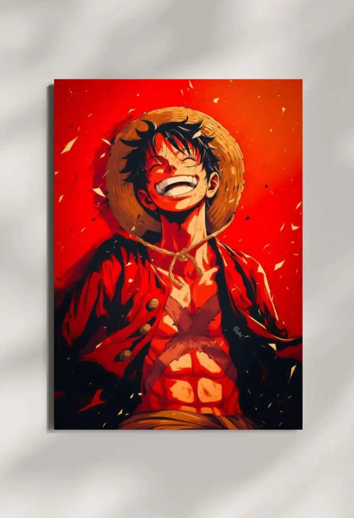 wall mounted luffy burning spirit metal poster