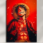 wall mounted luffy burning spirit metal poster