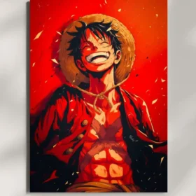 wall mounted luffy burning spirit metal poster