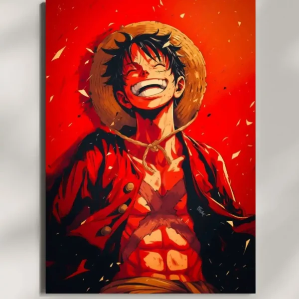 wall mounted luffy burning spirit metal poster