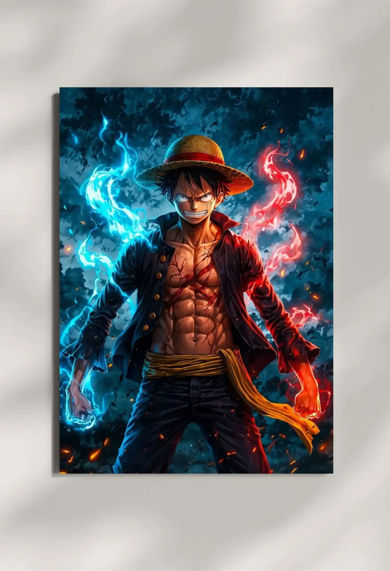 wall mounted luffy pirate king metal poster