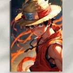 wall mounted luffy straw hat warrior metal poster