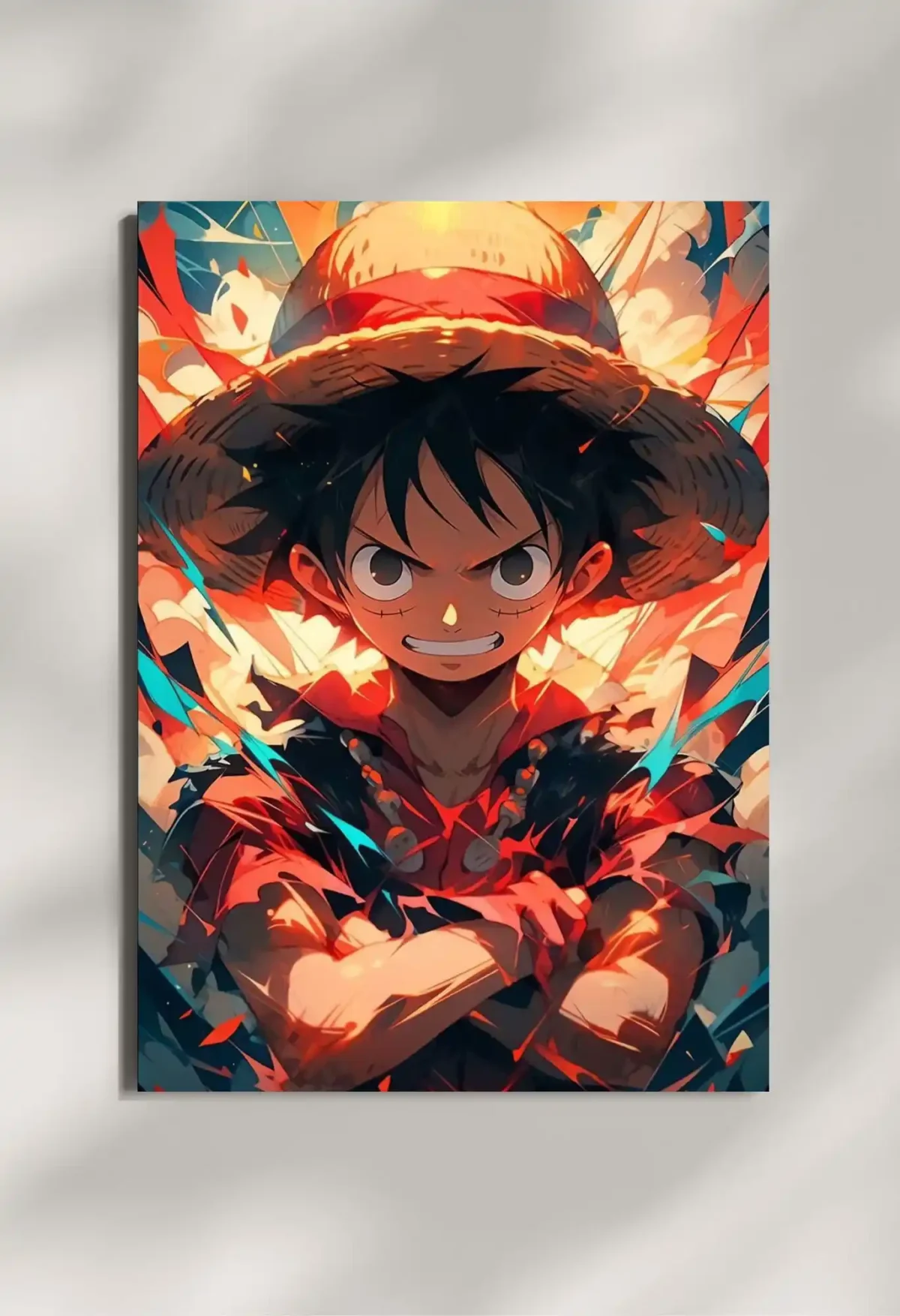 wall mounted luffy unstoppable spirit metal poster