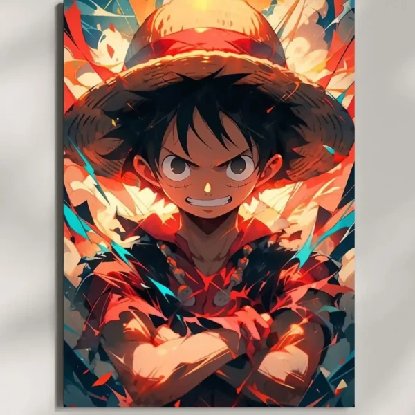 wall mounted luffy unstoppable spirit metal poster