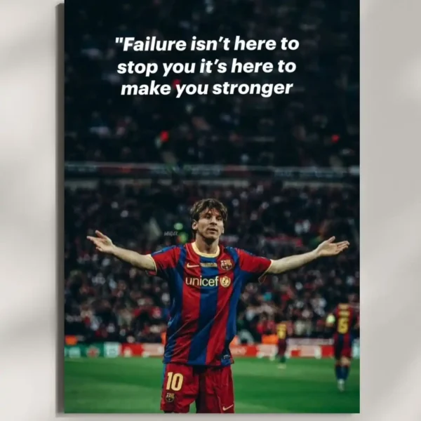 wall mounted messi quote metal poster