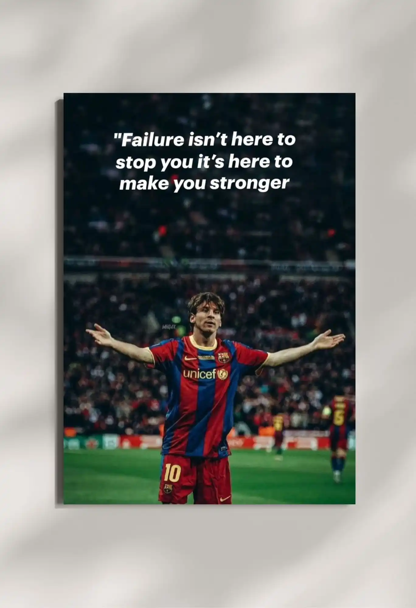 wall mounted messi quote metal poster