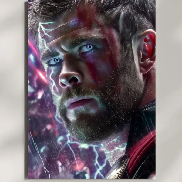wall mounted mighty thor god of thunder marvel metal poster
