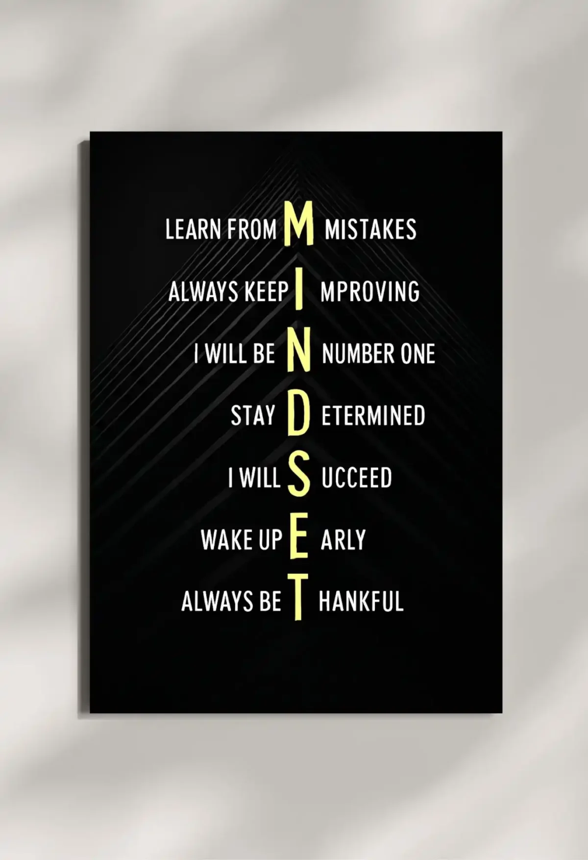 wall mounted mindset quote metal poster