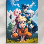 wall mounted naruto and friends metal poster