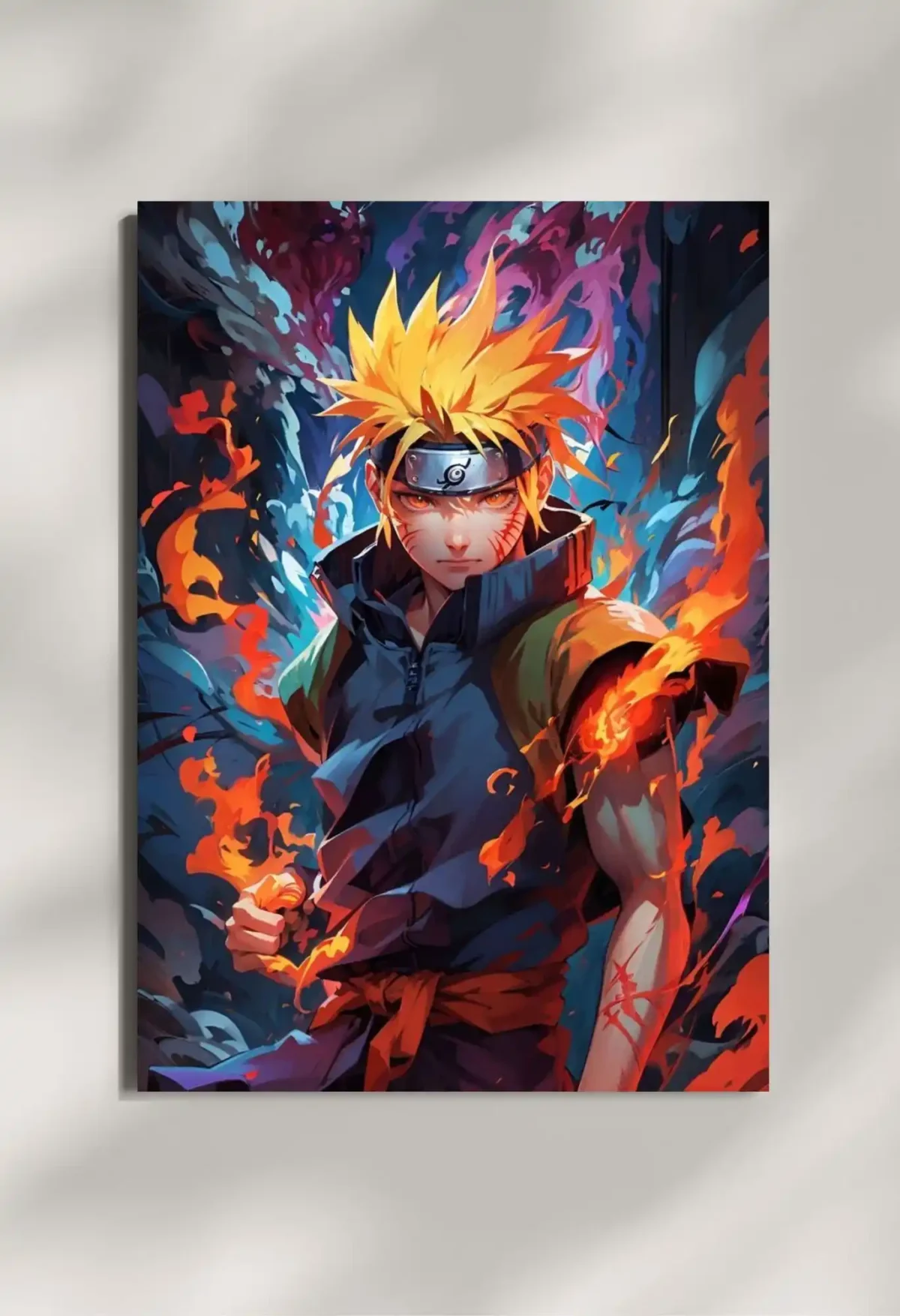 wall mounted naruto flame power metal poster