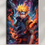 wall mounted naruto flame power metal poster
