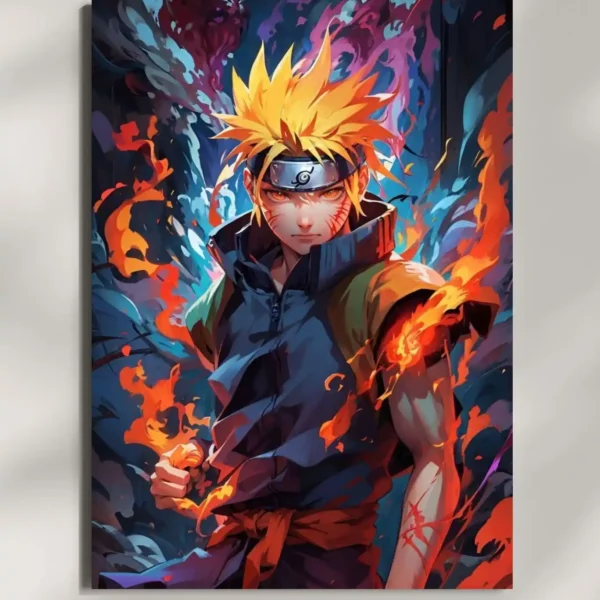 wall mounted naruto flame power metal poster