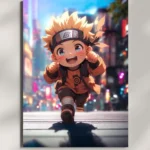 wall mounted naruto uzumaki chibi style metal poster