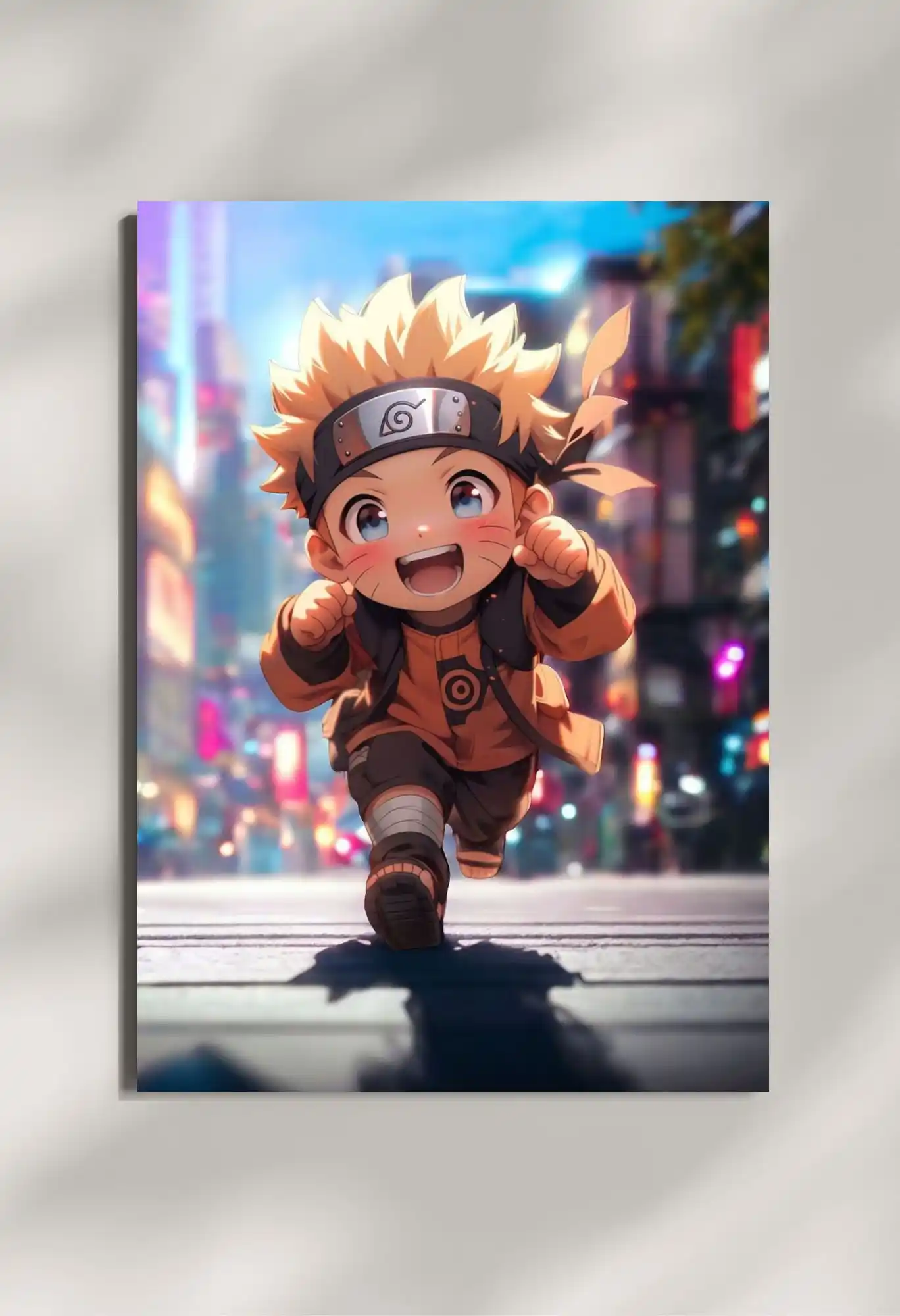 wall mounted naruto uzumaki chibi style metal poster