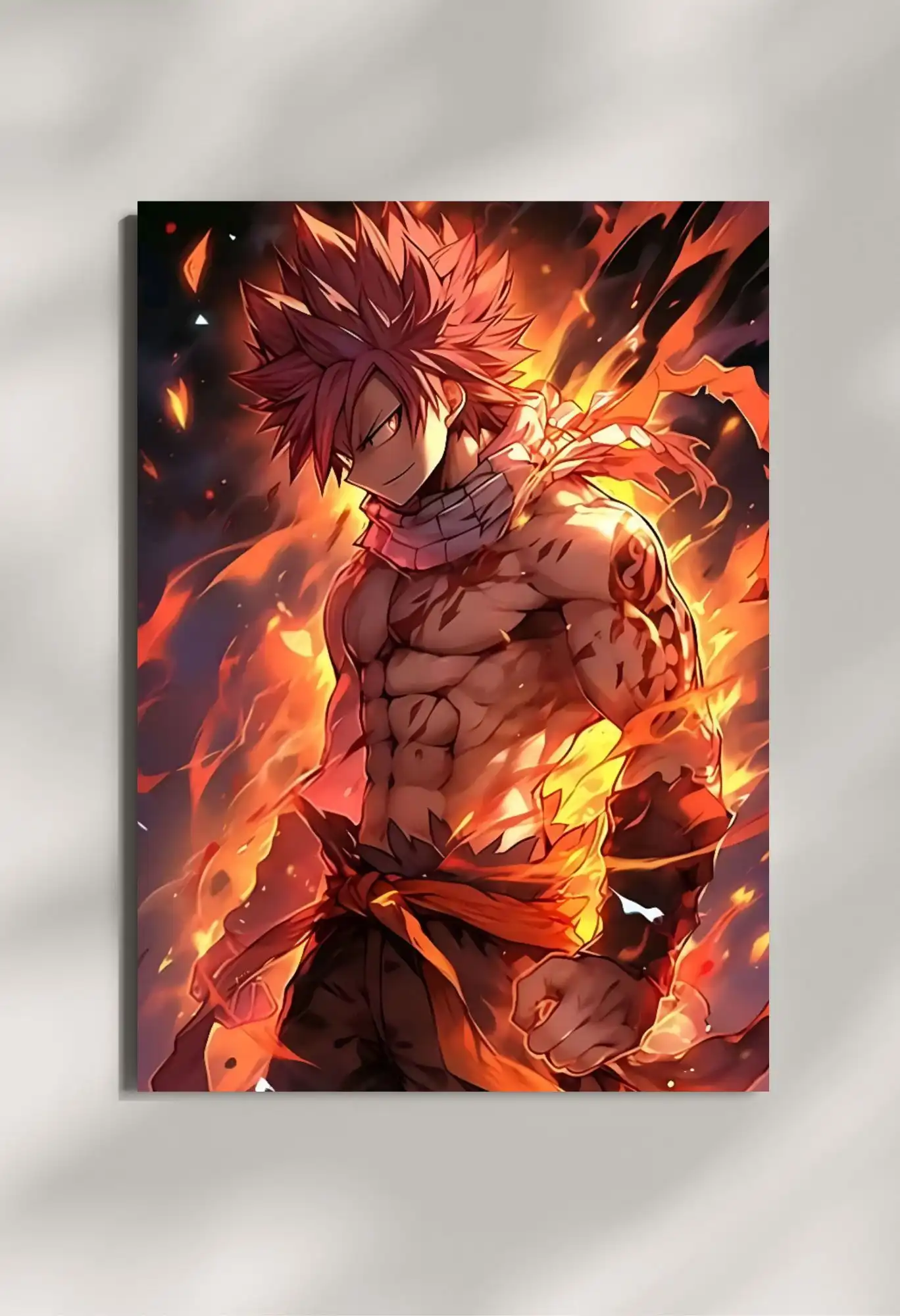 wall mounted natsu dragneel metal poster