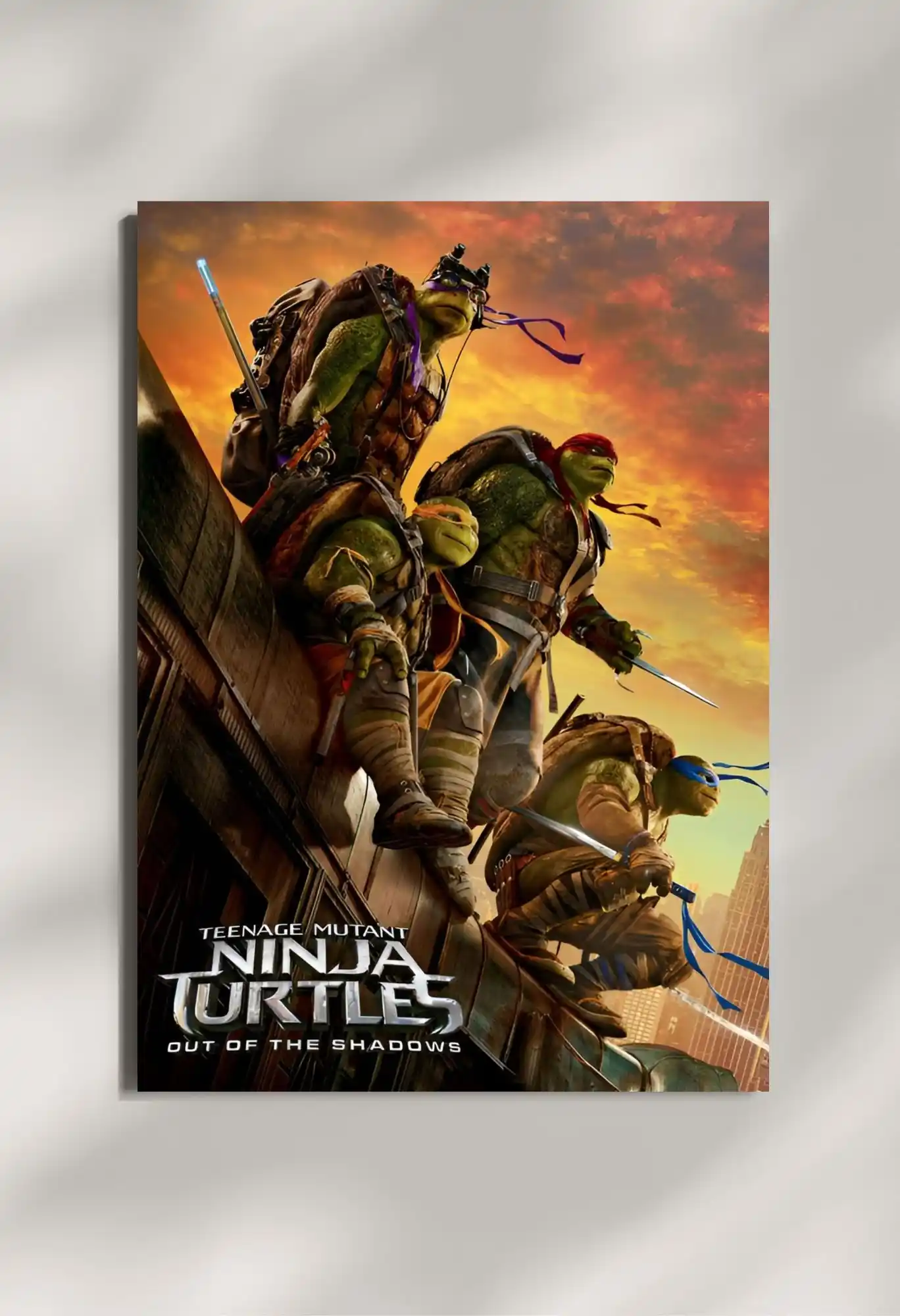 wall mounted ninja turtles movie metal poster