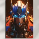 wall mounted optimus prime cybertron war metal poster