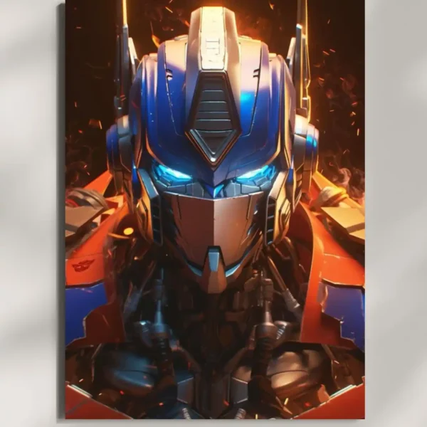 wall mounted optimus prime cybertron war metal poster
