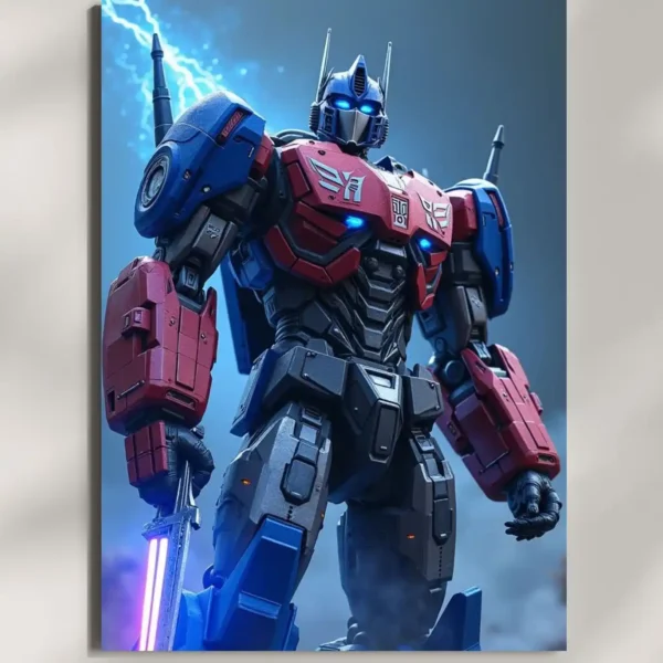 wall mounted optimus prime metal poster