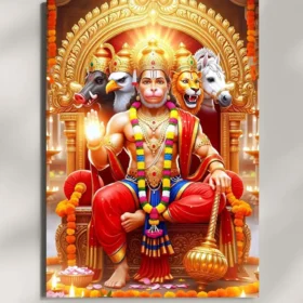 wall mounted panchmukhi hanuman ji metal poster