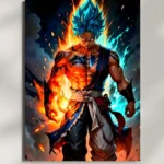 wall mounted powerful super saiyan goku dbz metal poster