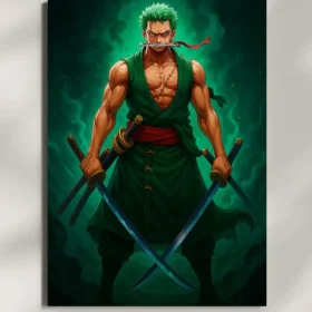 wall mounted roronoa zoro metal poster