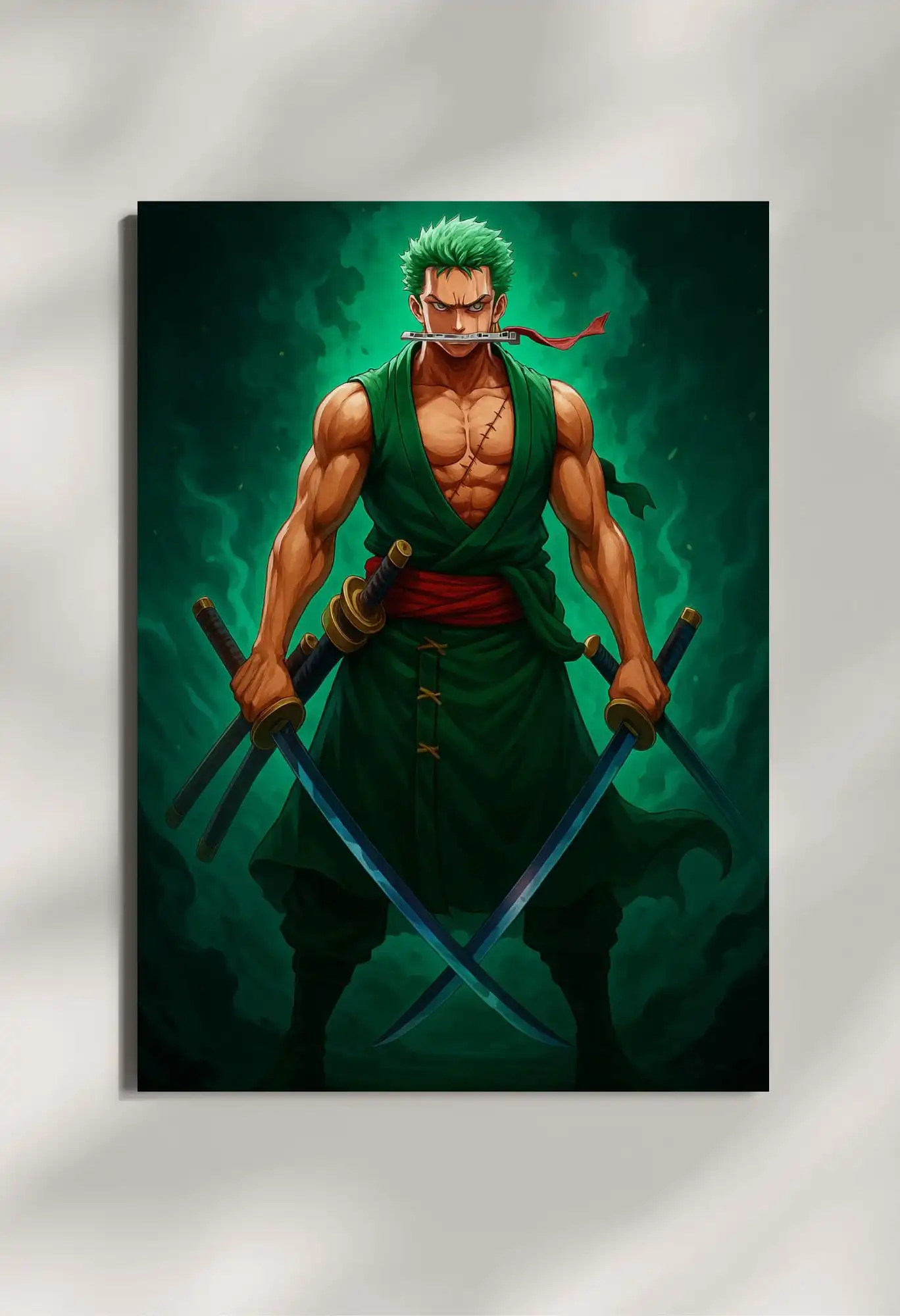 wall mounted roronoa zoro metal poster