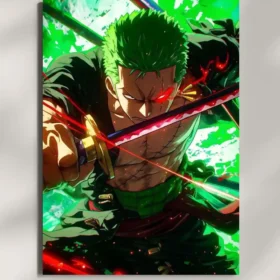 wall mounted roronoa zoro santoryu metal poster