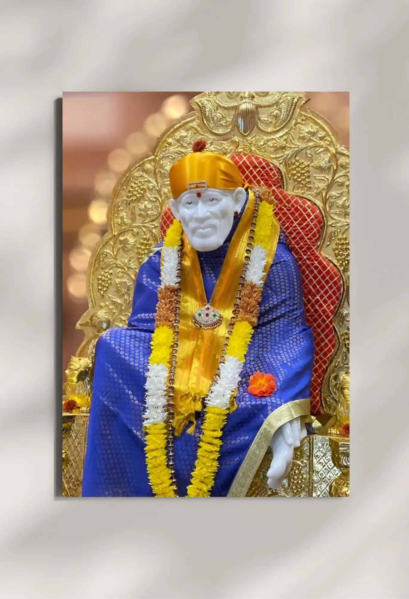 wall mounted sai baba metal poster