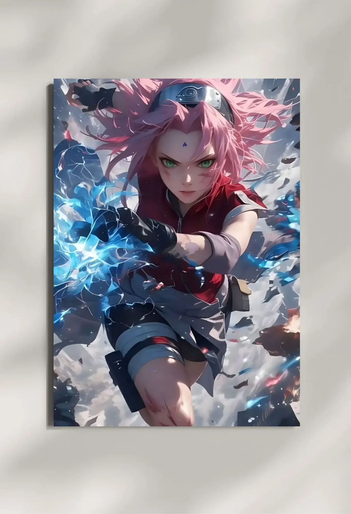 wall mounted sakura haruno metal poster