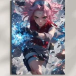 wall mounted sakura haruno metal poster