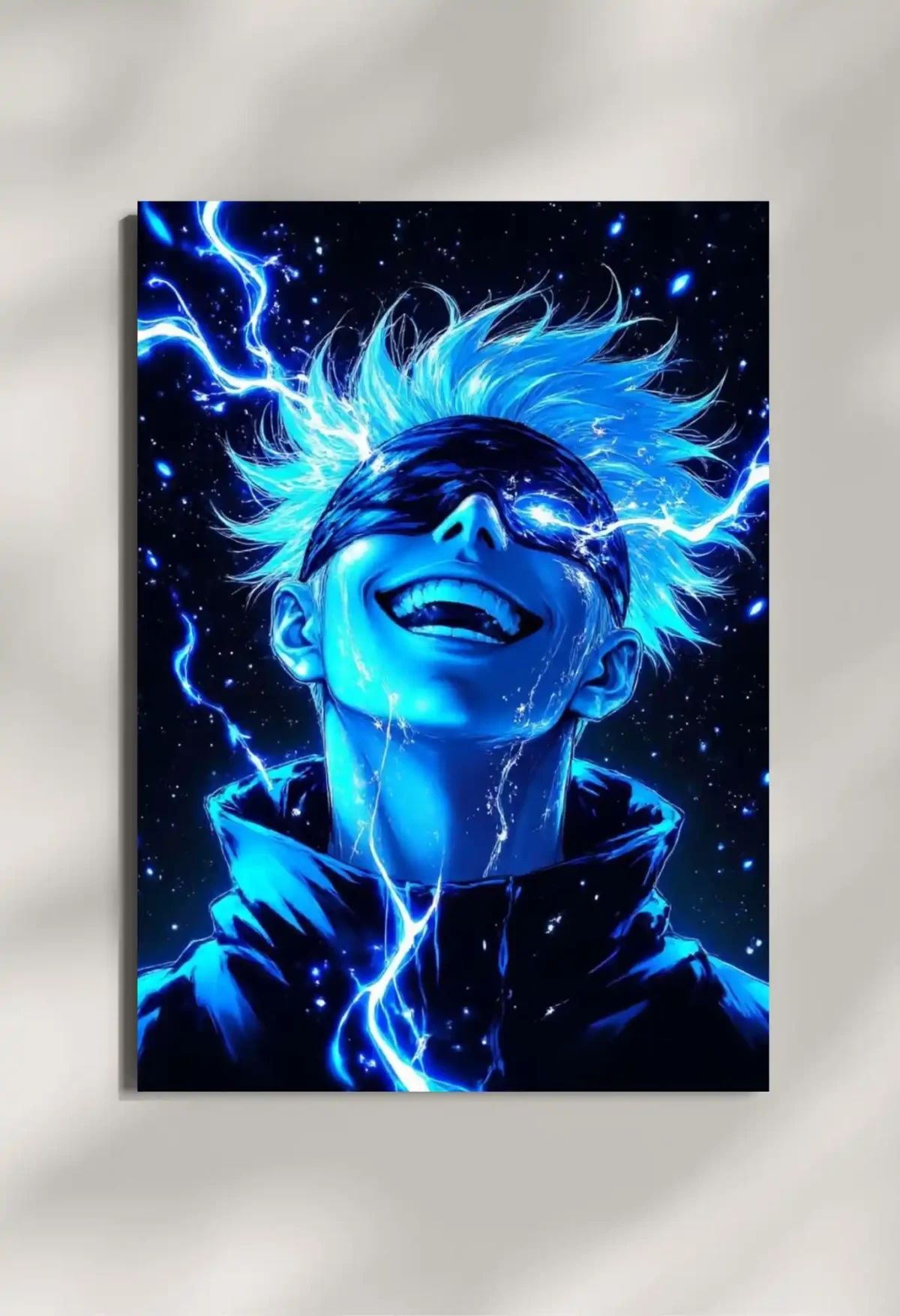 wall mounted saturo gojo metal poster